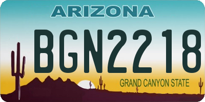 AZ license plate BGN2218