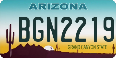 AZ license plate BGN2219