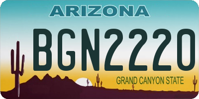AZ license plate BGN2220