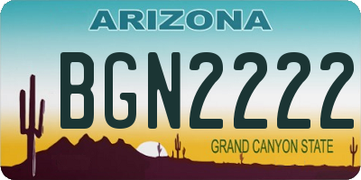 AZ license plate BGN2222