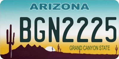 AZ license plate BGN2225