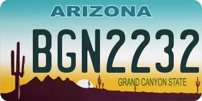 AZ license plate BGN2232