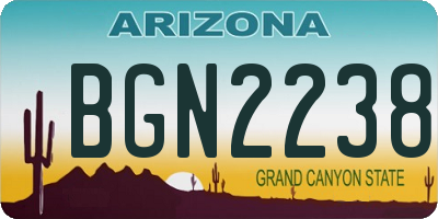 AZ license plate BGN2238