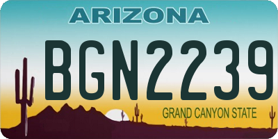 AZ license plate BGN2239