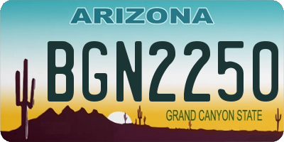 AZ license plate BGN2250