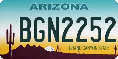AZ license plate BGN2252