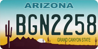 AZ license plate BGN2258