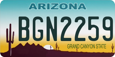 AZ license plate BGN2259