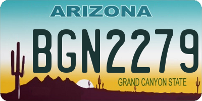 AZ license plate BGN2279