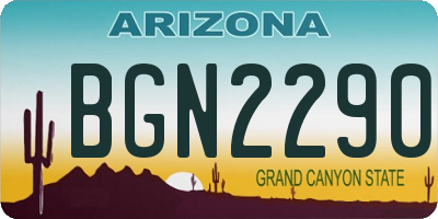 AZ license plate BGN2290