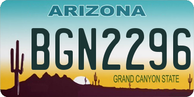 AZ license plate BGN2296