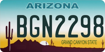 AZ license plate BGN2298