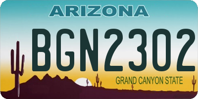 AZ license plate BGN2302