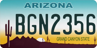 AZ license plate BGN2356