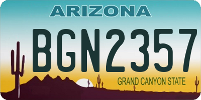 AZ license plate BGN2357