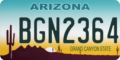 AZ license plate BGN2364