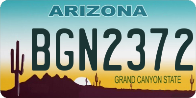 AZ license plate BGN2372