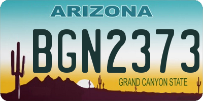 AZ license plate BGN2373