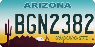AZ license plate BGN2382