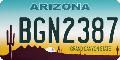 AZ license plate BGN2387