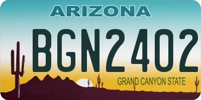 AZ license plate BGN2402