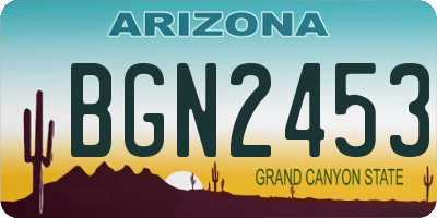 AZ license plate BGN2453