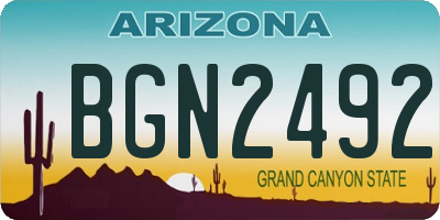 AZ license plate BGN2492