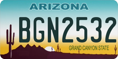 AZ license plate BGN2532