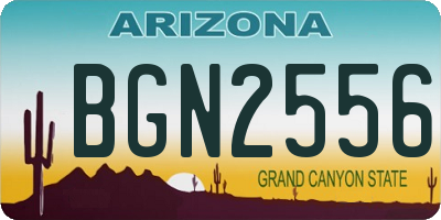 AZ license plate BGN2556