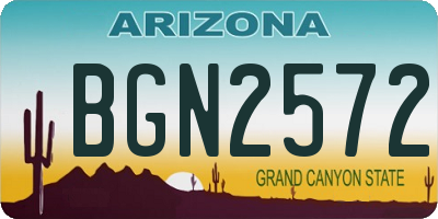 AZ license plate BGN2572