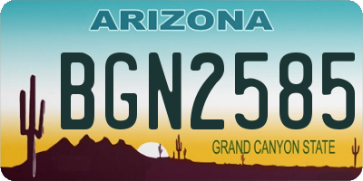 AZ license plate BGN2585