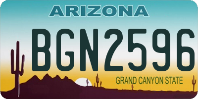 AZ license plate BGN2596