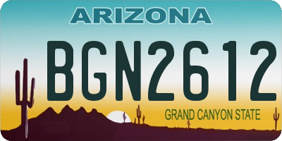 AZ license plate BGN2612