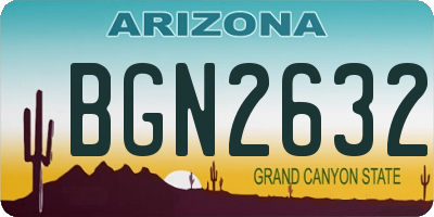 AZ license plate BGN2632