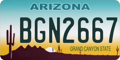 AZ license plate BGN2667