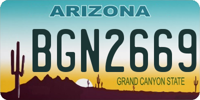 AZ license plate BGN2669