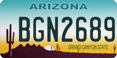 AZ license plate BGN2689