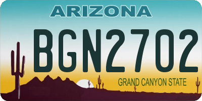 AZ license plate BGN2702