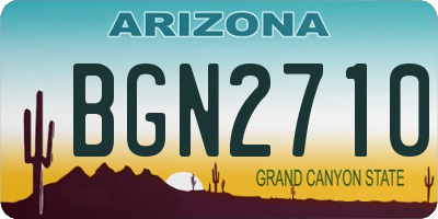 AZ license plate BGN2710