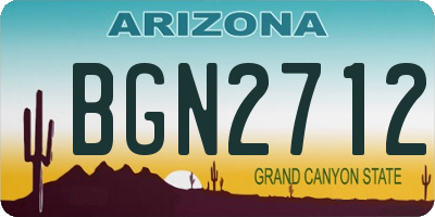 AZ license plate BGN2712