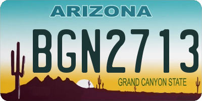 AZ license plate BGN2713