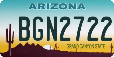 AZ license plate BGN2722