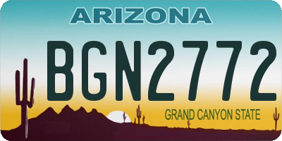 AZ license plate BGN2772