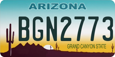 AZ license plate BGN2773