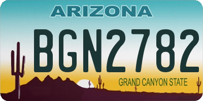 AZ license plate BGN2782