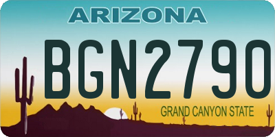 AZ license plate BGN2790