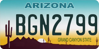 AZ license plate BGN2799
