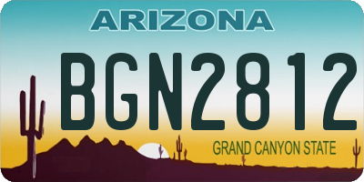 AZ license plate BGN2812