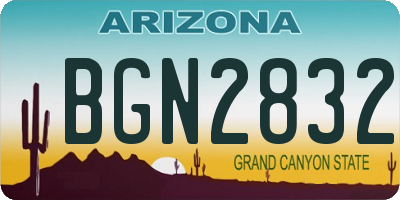 AZ license plate BGN2832