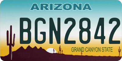 AZ license plate BGN2842
